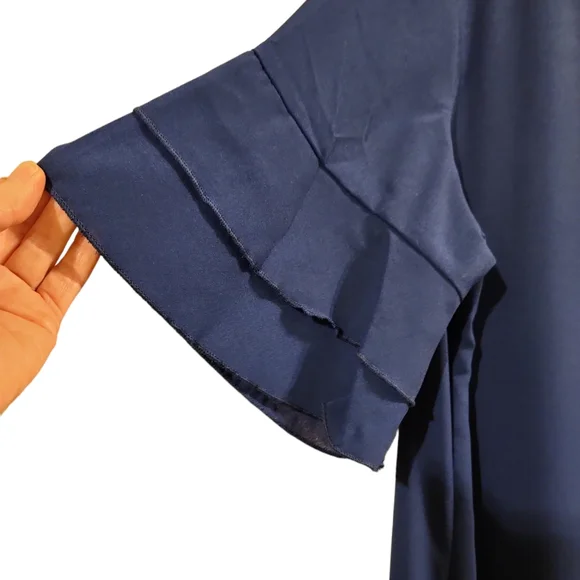 SHEIN LUNE Plus Flounce Sleeve Ruffle Hem Smock Dress Size 1X - Picture 3 of 4